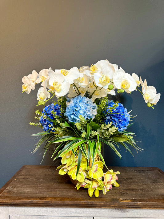 Magnificent Real Touch Orchid and Hydrangea Arrangement