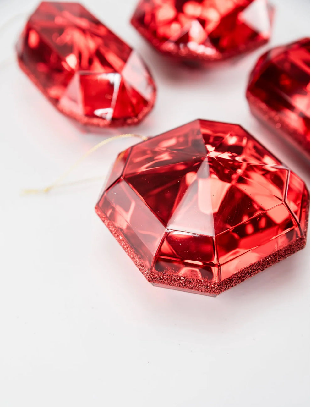 4-5” Red Acrylic Precious Gem Ornaments