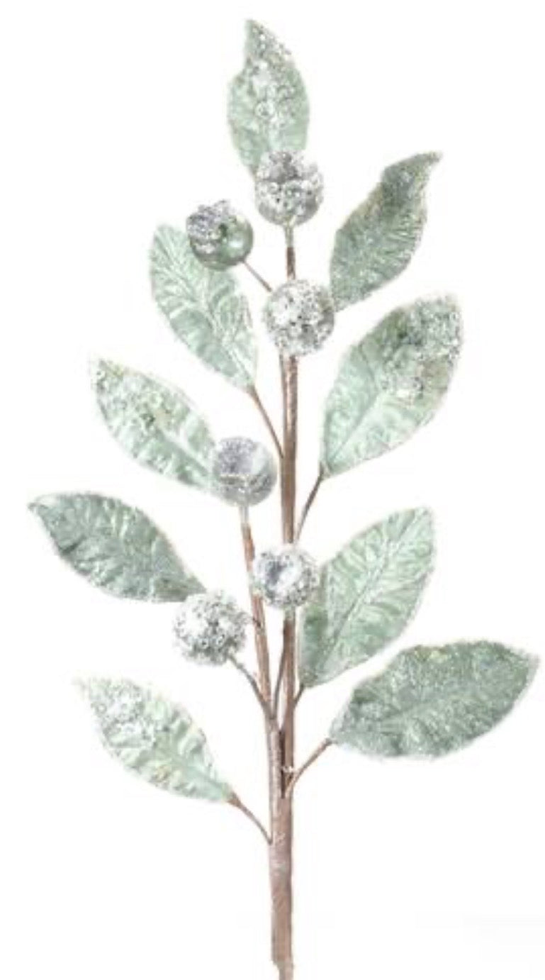 29” Jeweled Pod Leaf Spray