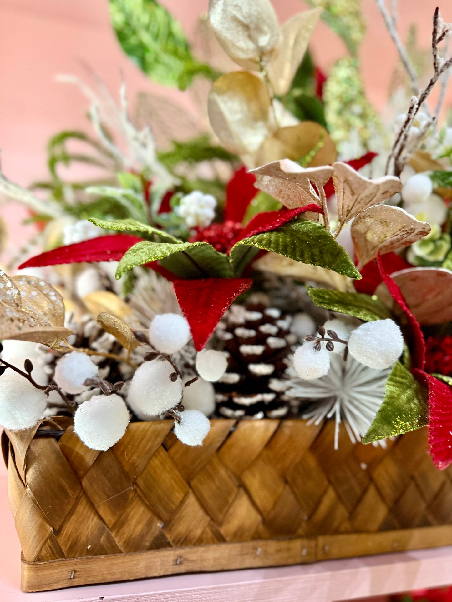 Elegant Poinsettia Centerpiece