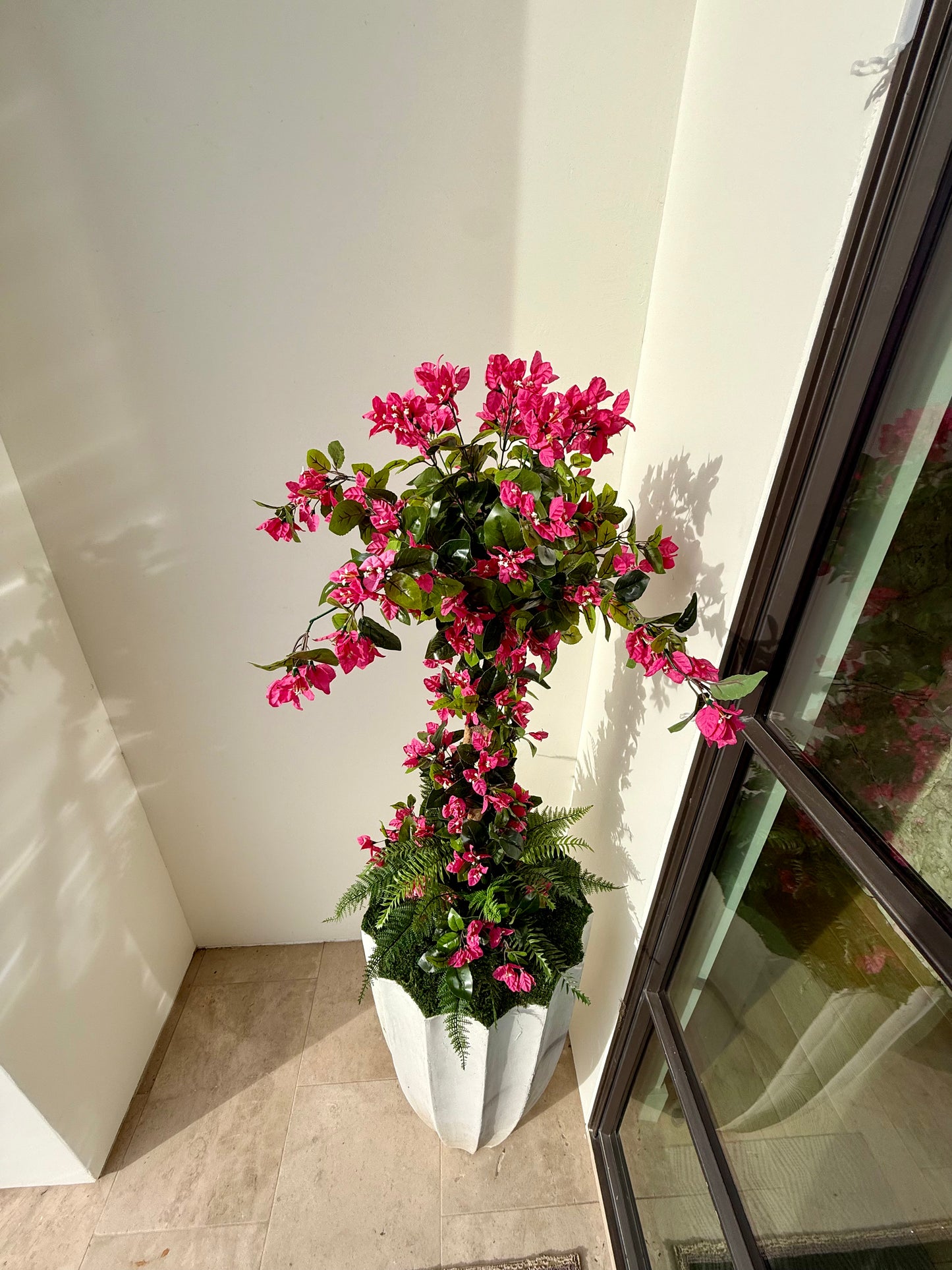 4” UV Artificial Spiral Bougainvillea Trees