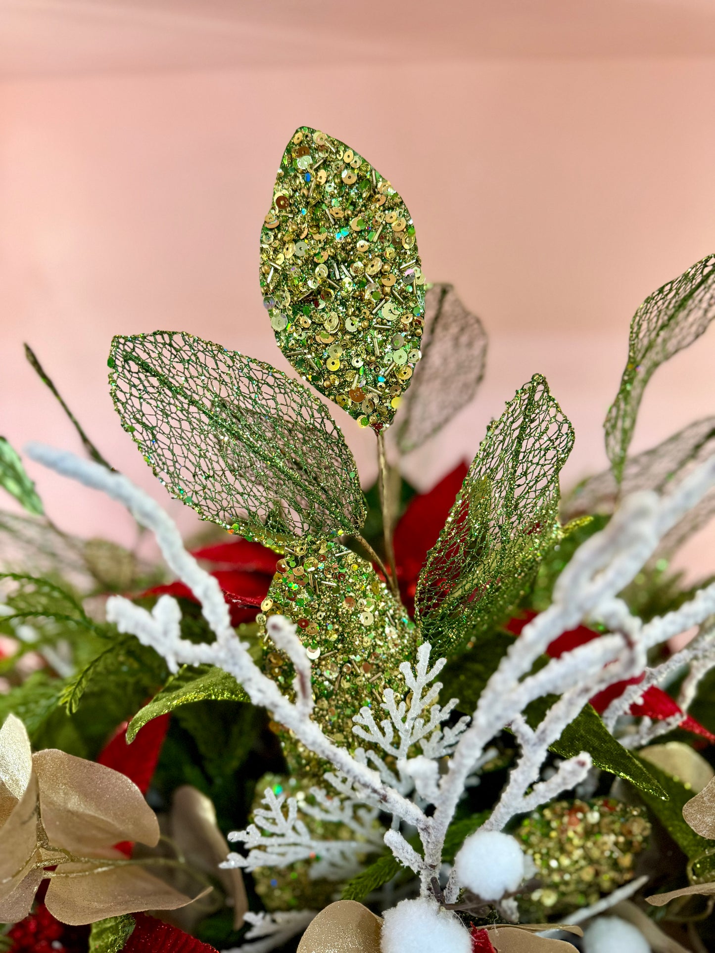 Elegant Poinsettia Centerpiece