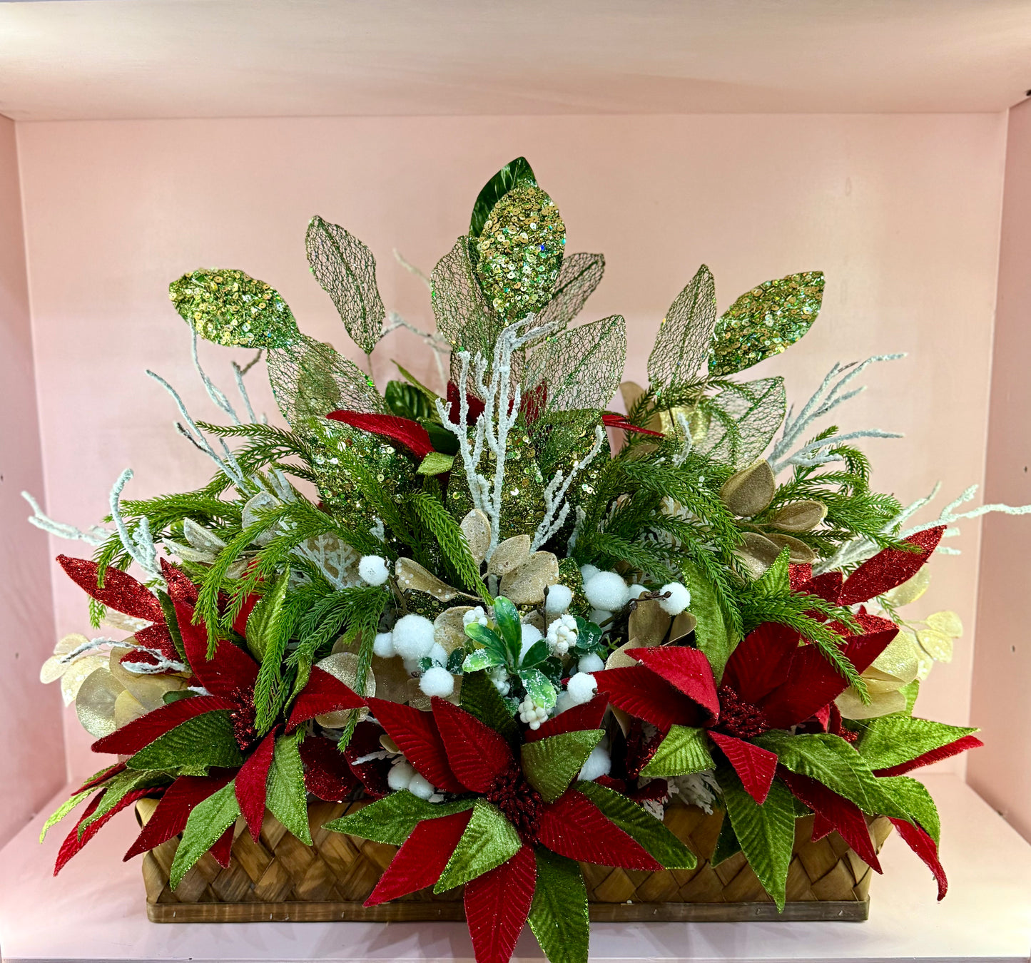 Elegant Poinsettia Centerpiece