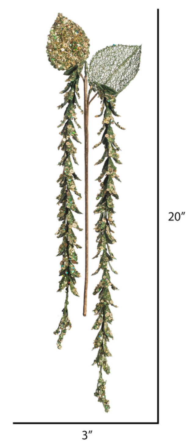 Pearl Hanging Lupin Artificial Christmas Spray