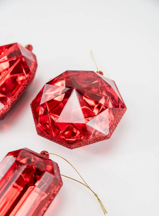 4-5” Red Acrylic Precious Gem Ornaments