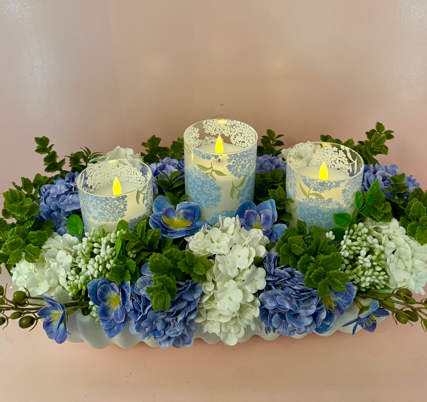 Coastal Hydrangea Centerpiece