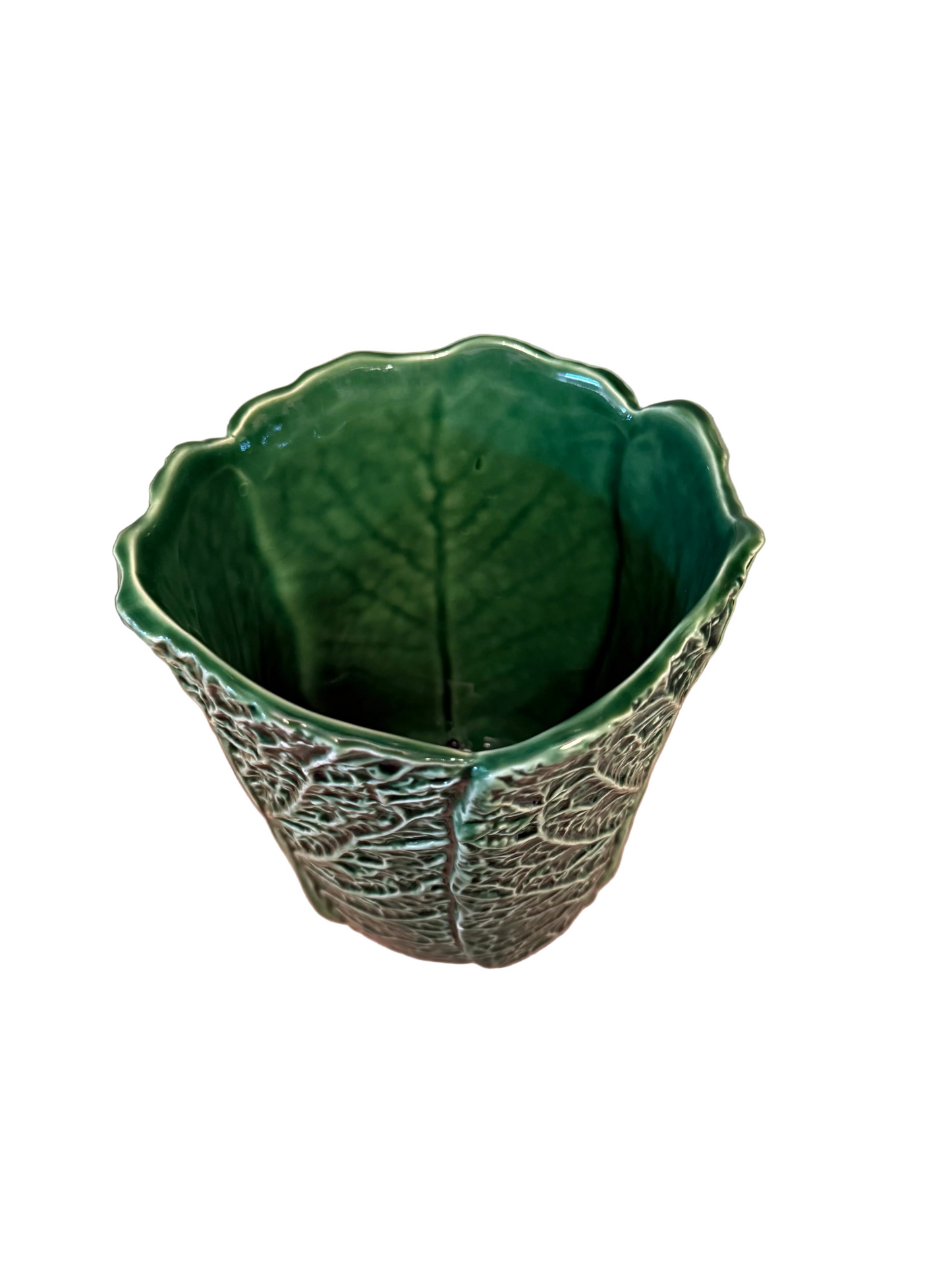 Green Cabbage Footed Vase