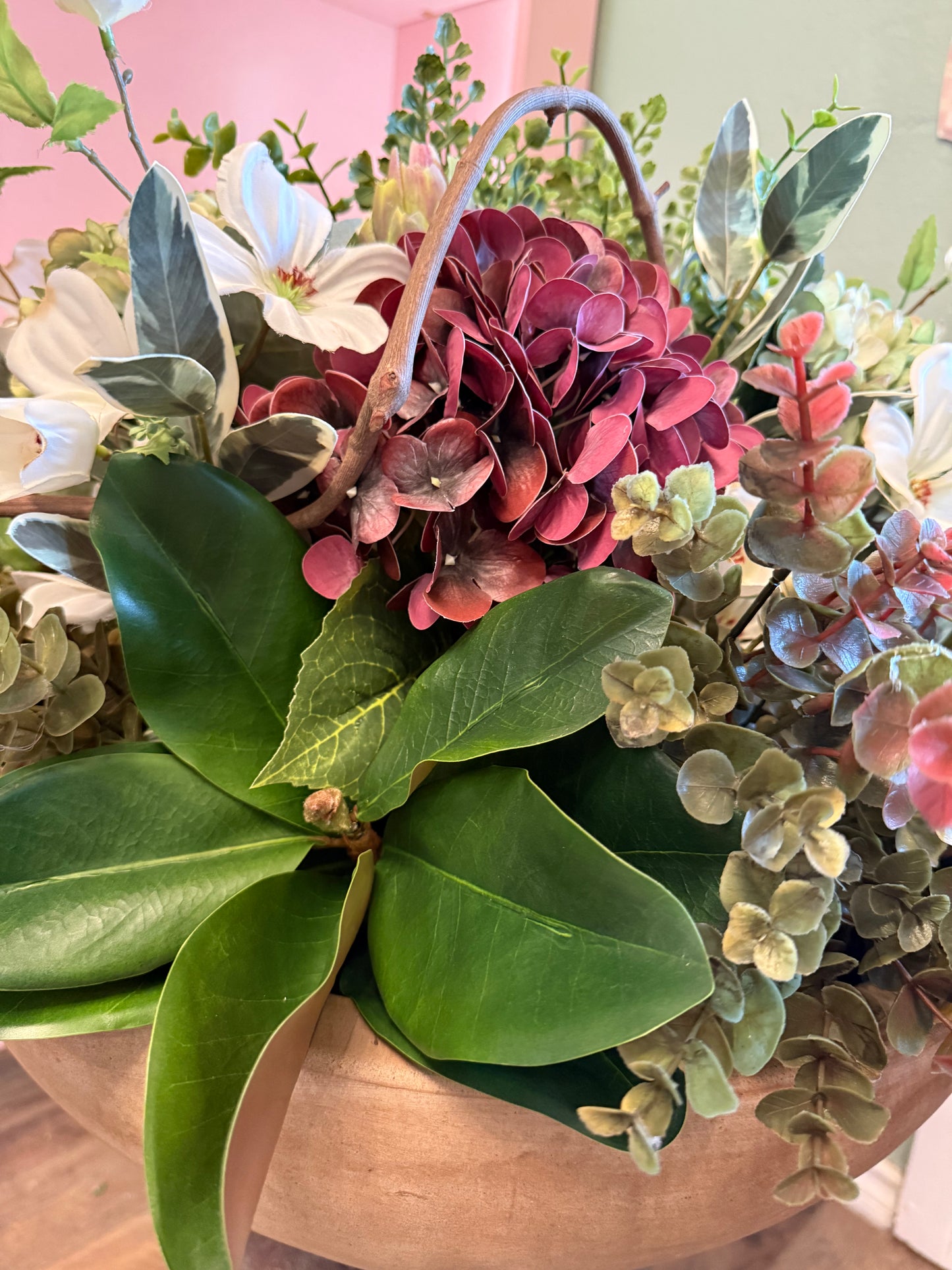 Burgundy & Ivory Botanical Garden Arrangement