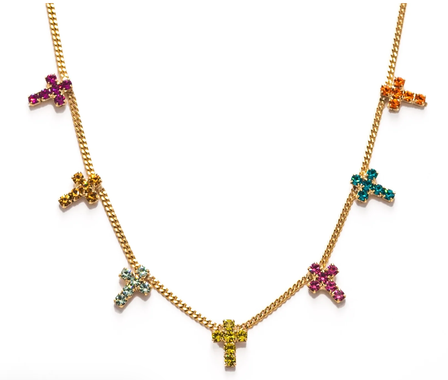 Multi Cross Necklace-Watermelon