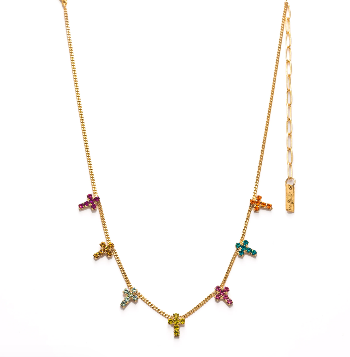 Multi Cross Necklace-Watermelon