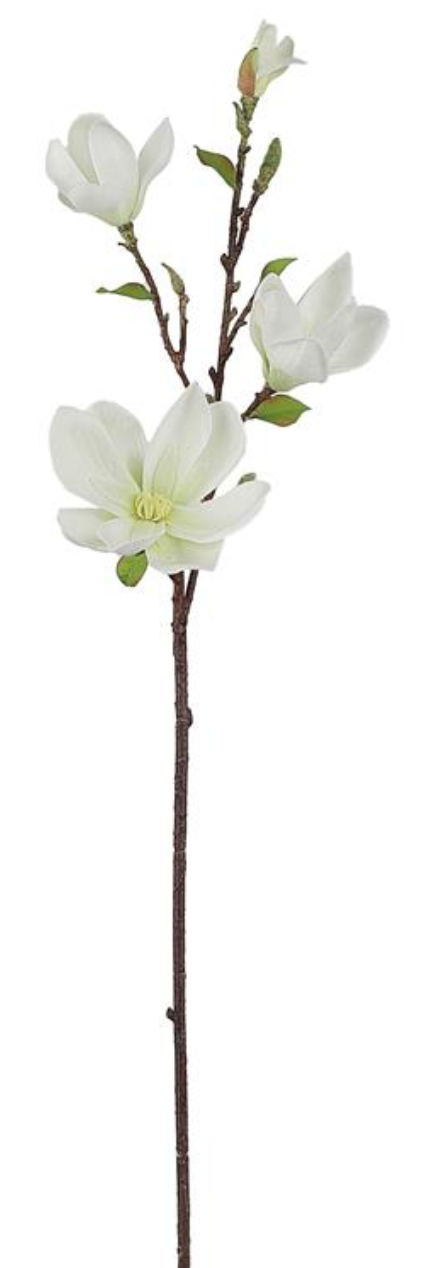 34" CREAM SAUCER MAGNOLIA SPRAY