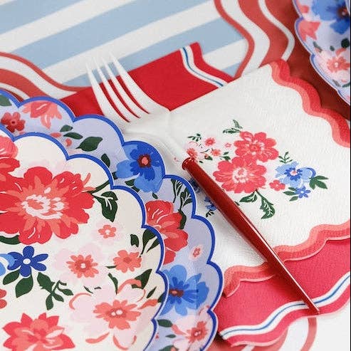 Summer Floral Cocktail Napkins - 16 Per Pack