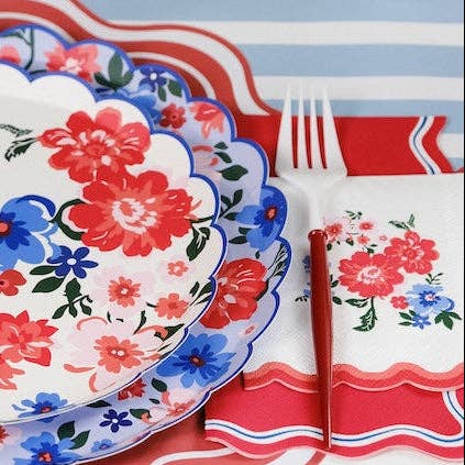 Summer Floral Cocktail Napkins - 16 Per Pack