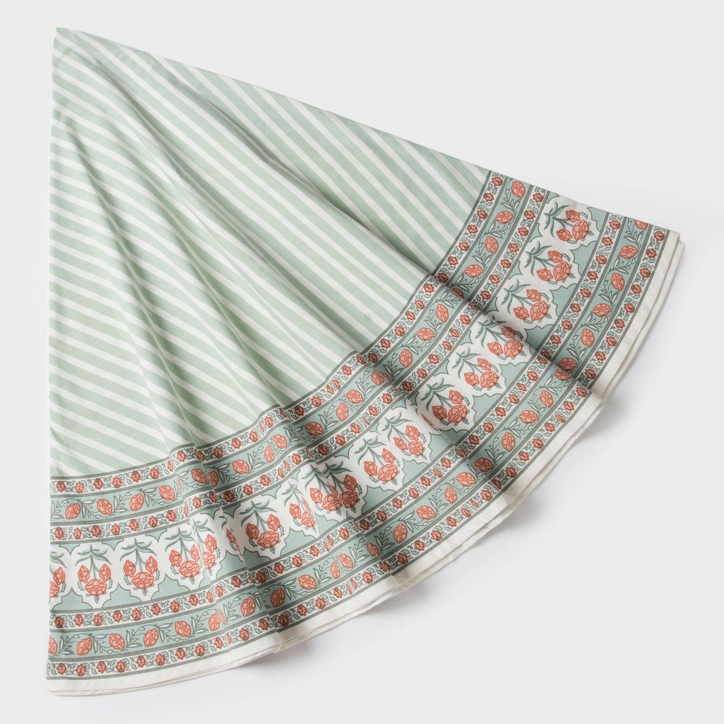 Floral Handprinted Cotton Tablecloth - Rectangular 56" x 88"