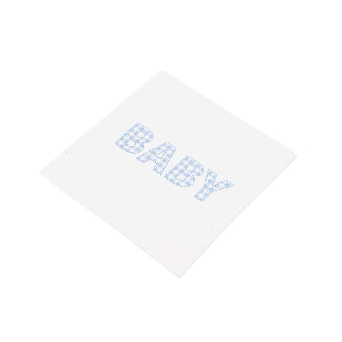 Blue Gingham Precious Baby Cocktail Paper Napkins - 16 Per Pack