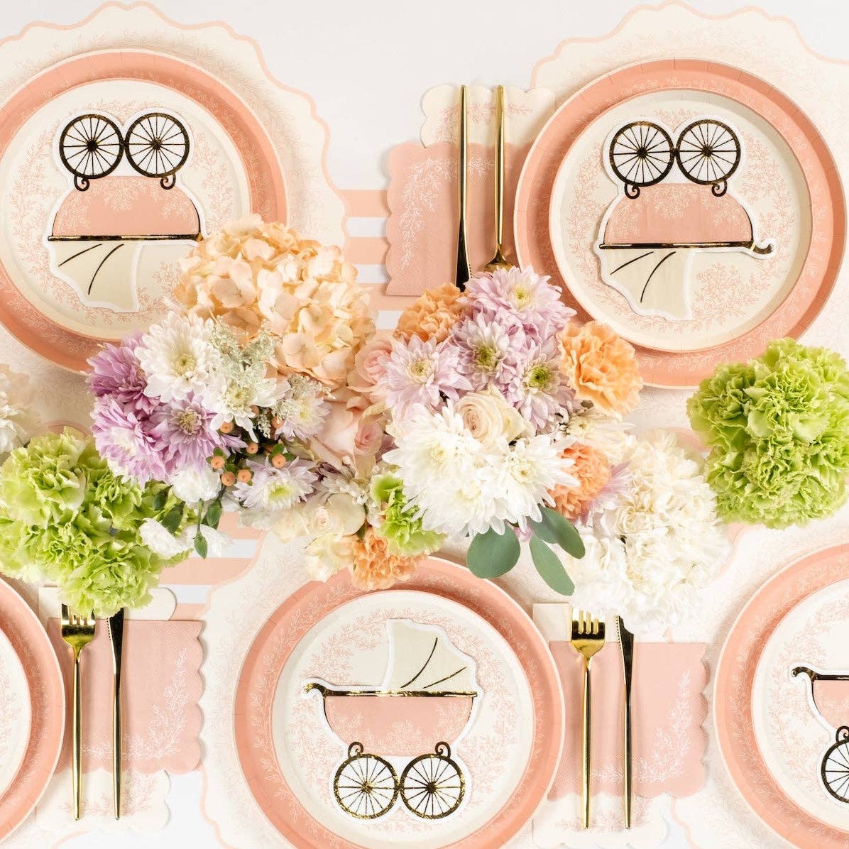 8.5" Pink Floral Elegance Dessert Paper Plates - 8 Per Pack