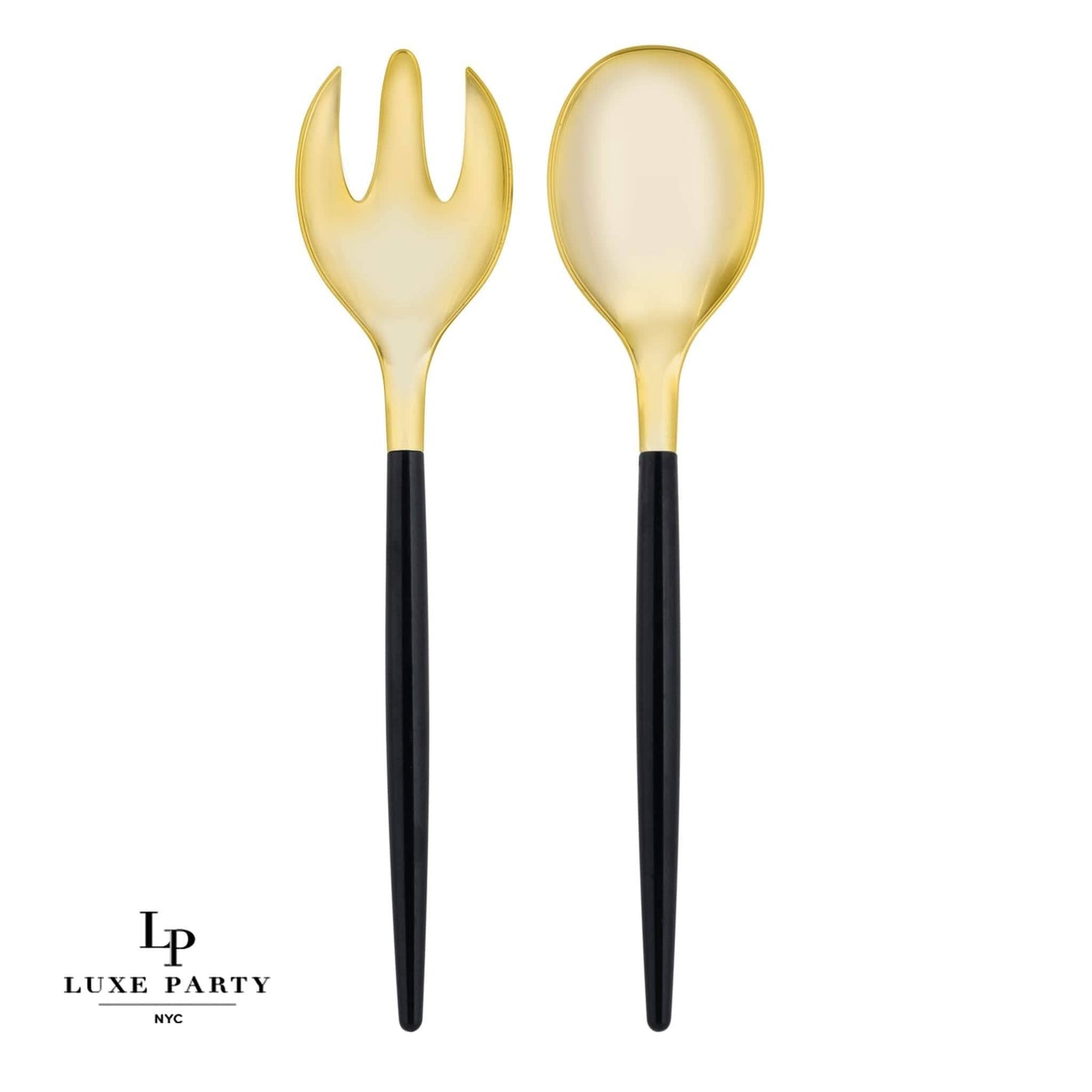 Black Gold Plastic Serving Set