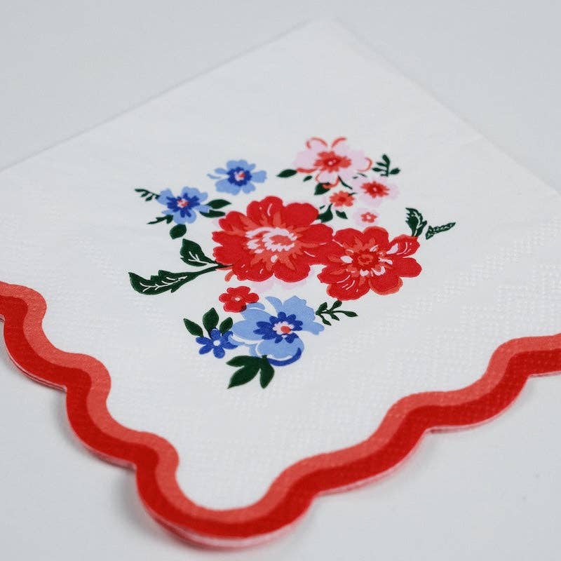 Summer Floral Cocktail Napkins - 16 Per Pack