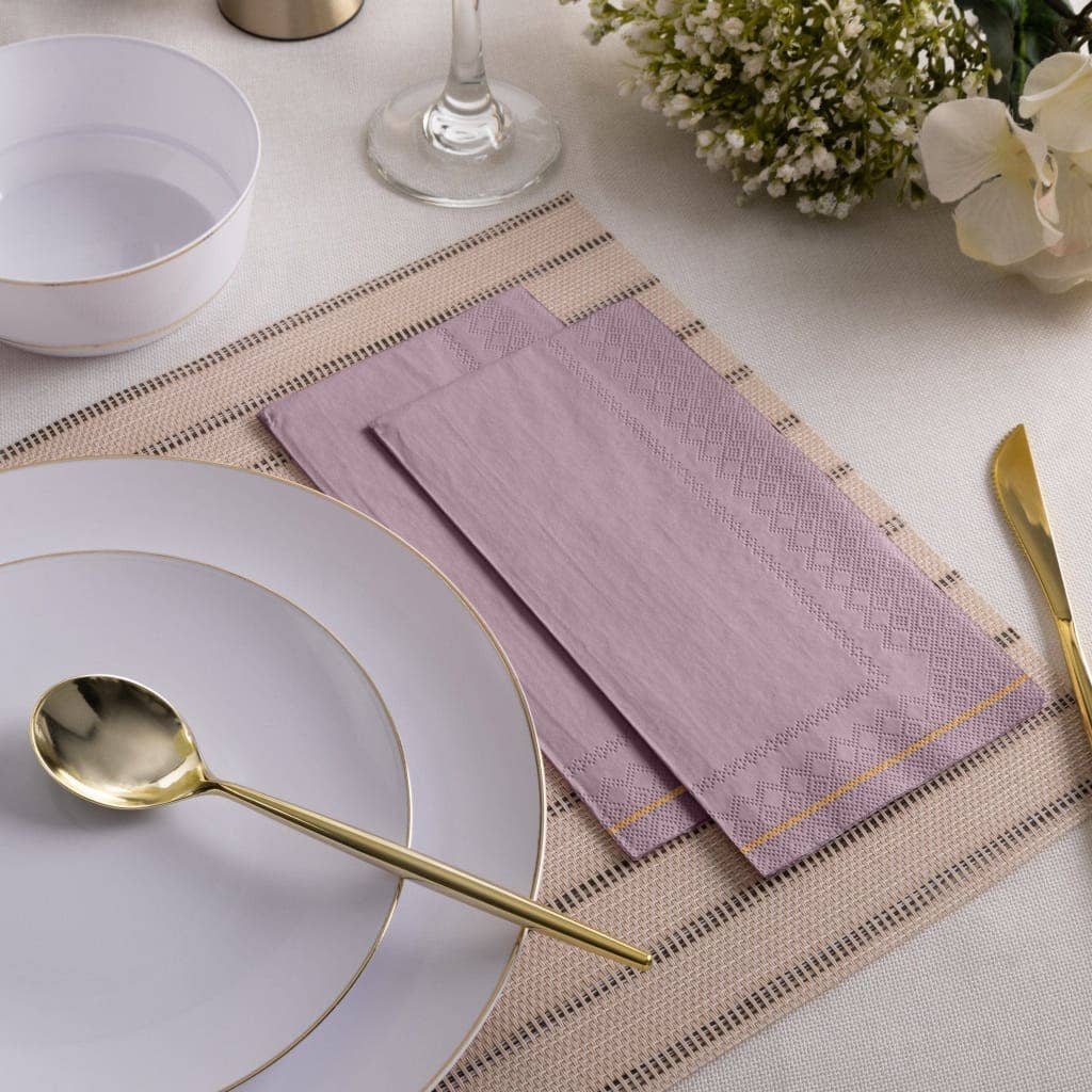 Gold Stripe Paper Dinner Napkins - 16 Pack