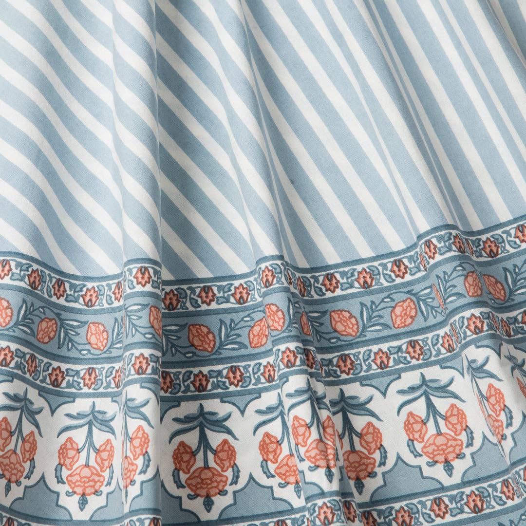 Floral Handprinted Cotton Tablecloth - Rectangular 56" x 88"