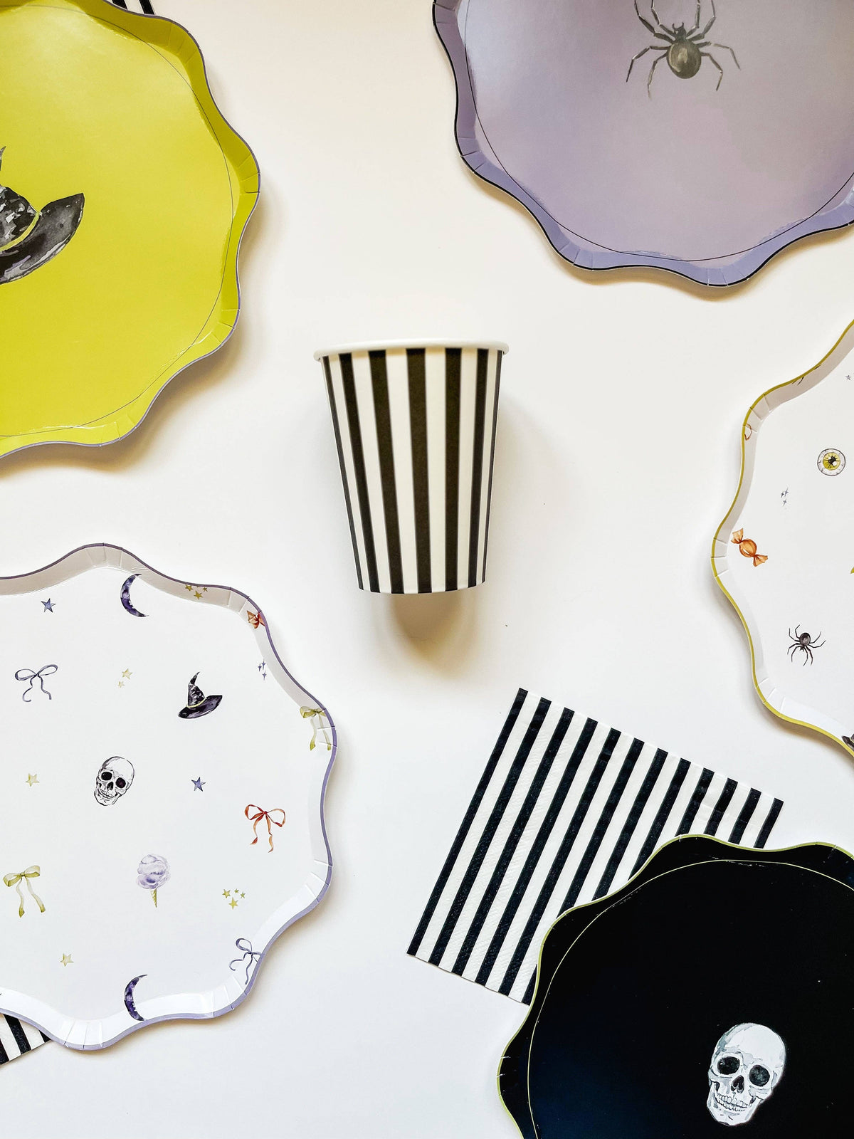BOO Collection Black & White Striped Cups - 8 Per Pack